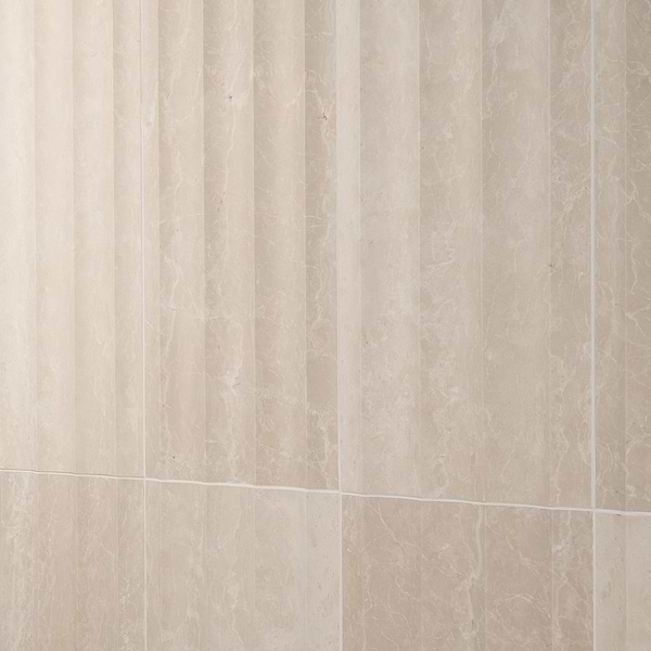 Stonework Fluted Botticino 12x24 3D Honed Marble Tile