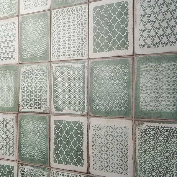 Los Lunas Deco Green 8x8 Matte Porcelain Tile