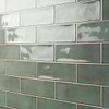 Los Lunas Green 4x12 Polished Ceramic Subway Wall Tile