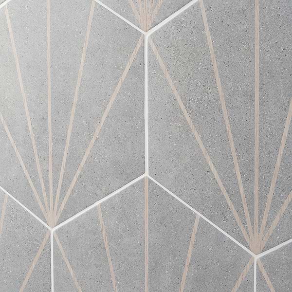 Pergola Beams Gray 12.5" Hexagon Matte Gray Porcelain Tile