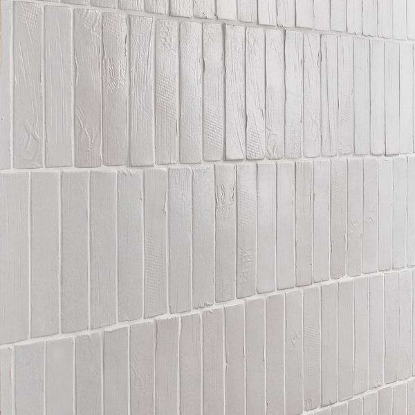 Impress Blanco White 2x10 Handmade Matte Terracotta Tile