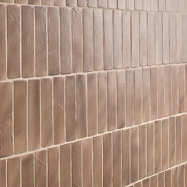 Impress Taupe Brown 2x10 Handmade Matte Terracotta Tile