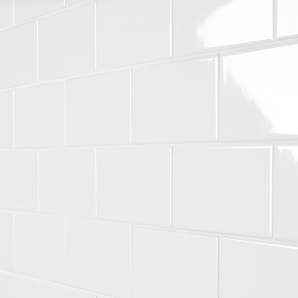 Basic White 3x6 Polished Ceramic Subway Wall Tile