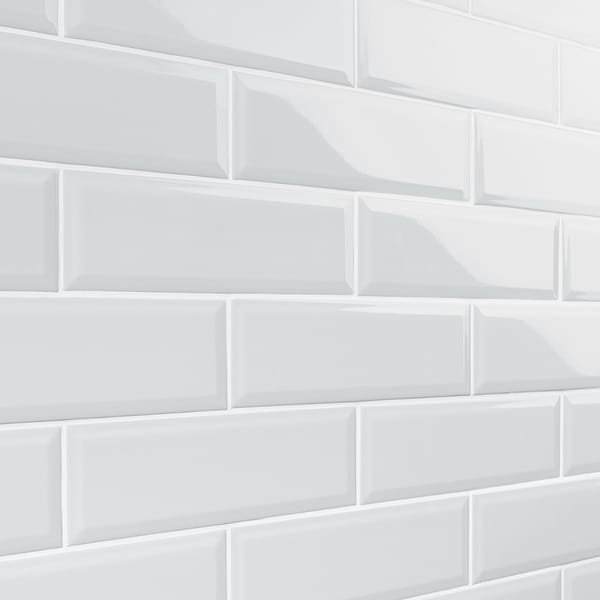 Rise Ice Blue 4x12 Beveled Glossy Ceramic Subway Tile
