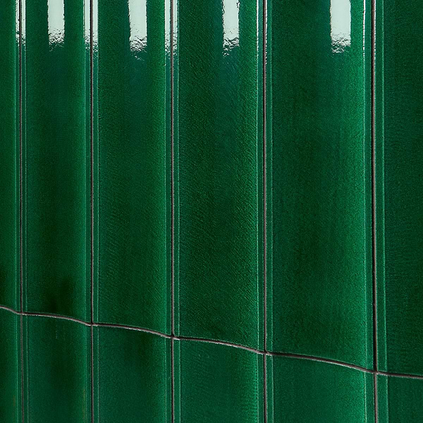 Lava Art Fluted Aegean Green 6x36 3D Glossy Lava Stone Tile