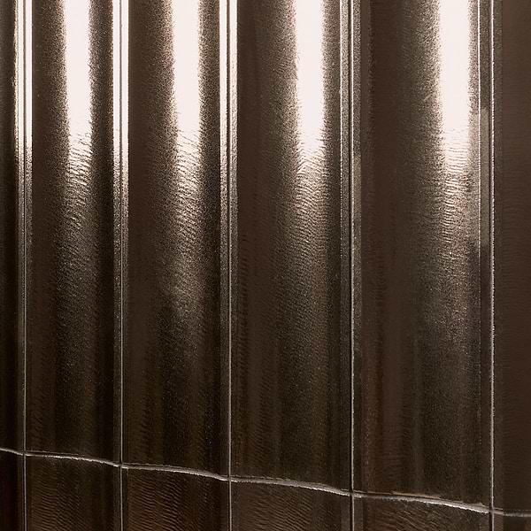 Lava Art Fluted Metallic Copper 6x36 3D Glossy Lava Stone Tile