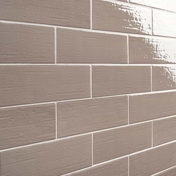 Disco-Kiln Dark Gray 3x9 Polished Porcelain Subway Tile