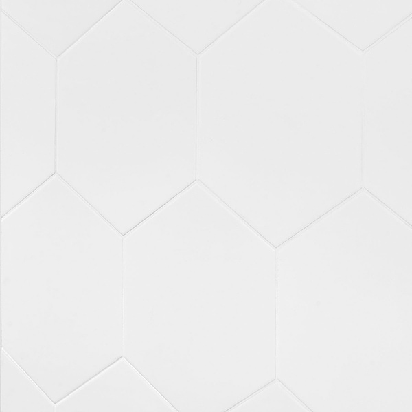 Symetro Hexagon White 10" Matte Porcelain Tile