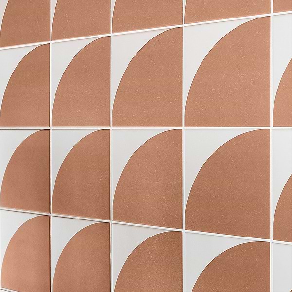Stacy Garcia Maddox Deco Floor Terracotta Orange 8x8 Matte Porcelain Tile