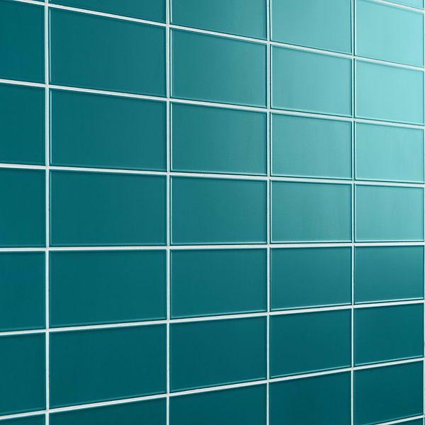 Stacy Garcia Maddox Frame Teal Blue 4x8 Matte Ceramic Subway Wall Tile