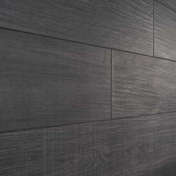 Kenridge Black 8x48 Wood Look Matte Porcelain Tile