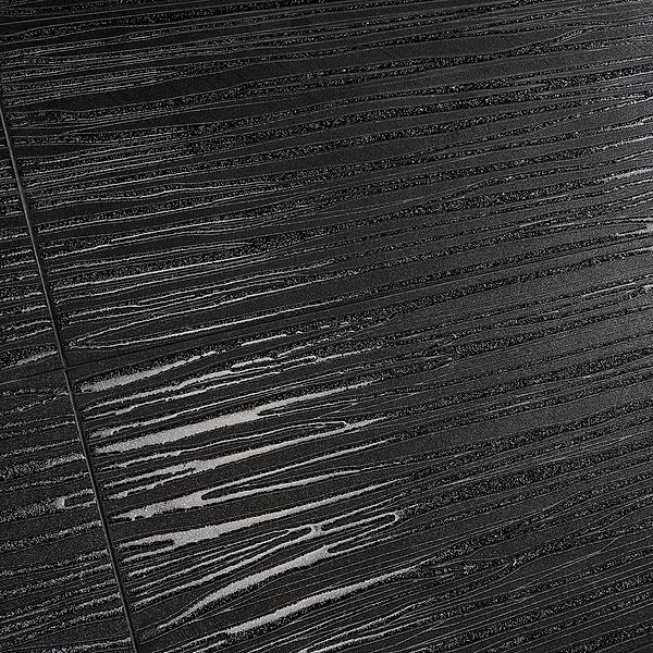 Halo Textured Rivulet Graphite Black 11x40 Ceramic Tile