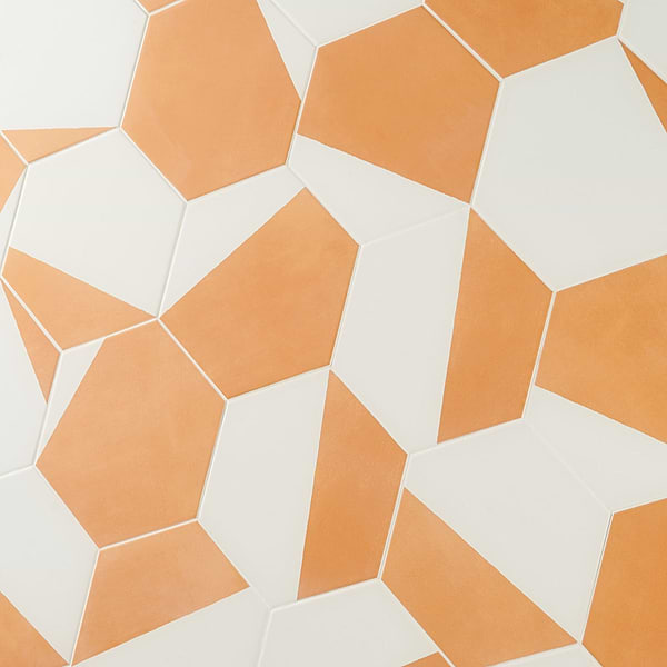 HexArt Pop Orange 8" Hexagon Matte Porcelain Tile