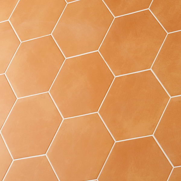 HexArt Orange 8" Hexagon Matte Porcelain Tile