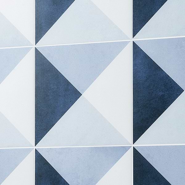 Art Geo by Elizabeth Sutton Cement Deco Blue 8x8 Matte Porcelain Tile