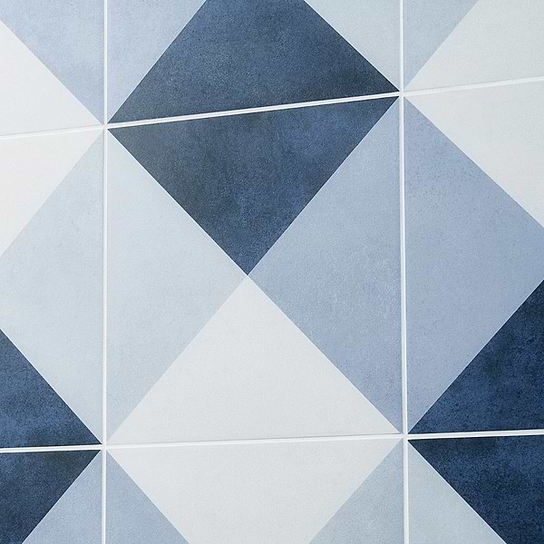 Art Geo by Elizabeth Sutton Deco Plaid Blue 8x8 Matte Porcelain Tile
