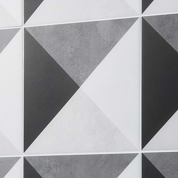 Art Geo by Elizabeth Sutton Cement Deco Charcoal Black 8x8 Matte Porcelain Tile