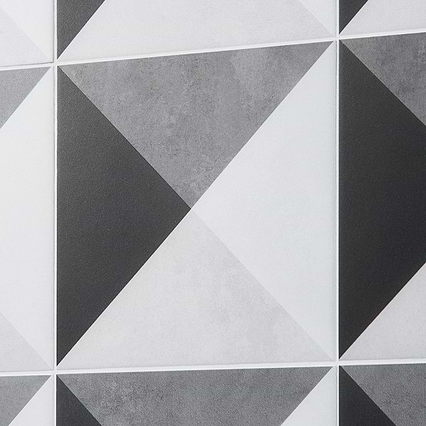 Art Geo by Elizabeth Sutton Deco Prism Charcoal Black 8x8 Matte Porcelain Tile