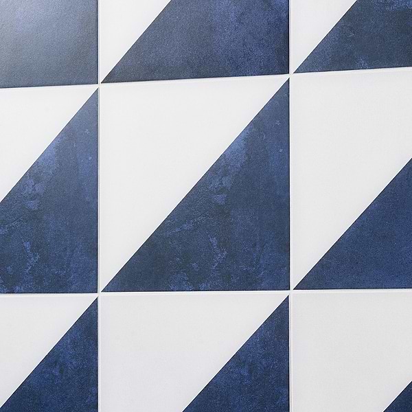 Art Geo by Elizabeth Sutton Dos Triangle Blue 8x8 Matte Porcelain Tile