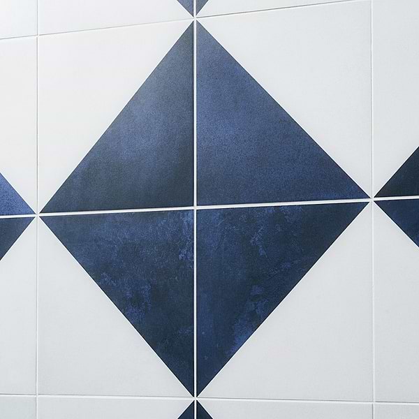 Art Geo by Elizabeth Sutton Dos Checkerboard Blue 8x8 Matte Porcelain Tile