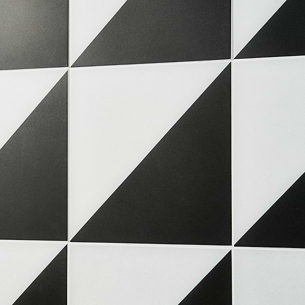 Art Geo by Elizabeth Sutton Cement Dos Charcoal Black 8x8 Matte Porcelain Tile