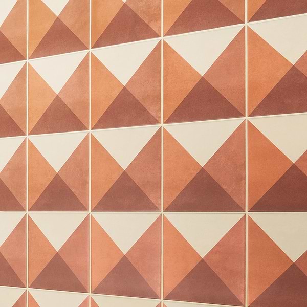 Art Geo by Elizabeth Sutton Deco Terracotta 8x8 Matte Porcelain Tile