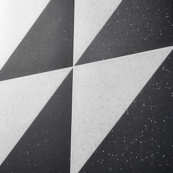 Art Geo Terrazzo Dos Charcoal Black by Elizabeth Sutton 8x8 Matte Porcelain Tile