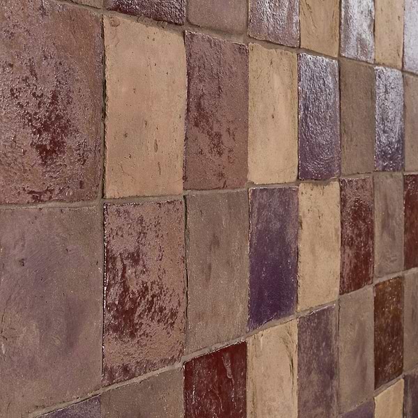 Opera Terracotta by Paula Purroy Bordeaux 6x6 Square Matte and Glossy Terracotta Tile