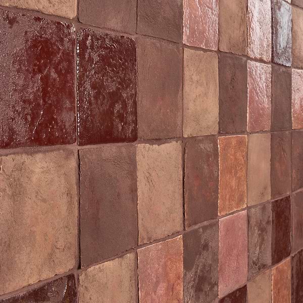 Opera Terracotta by Paula Purroy Canyon 6x6 Square Matte and Iridescent Terracotta Tile