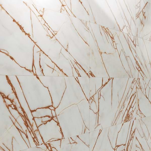 Marfino Bianco Imperiale White 24x48 Marble Look Polished Porcelain Tile