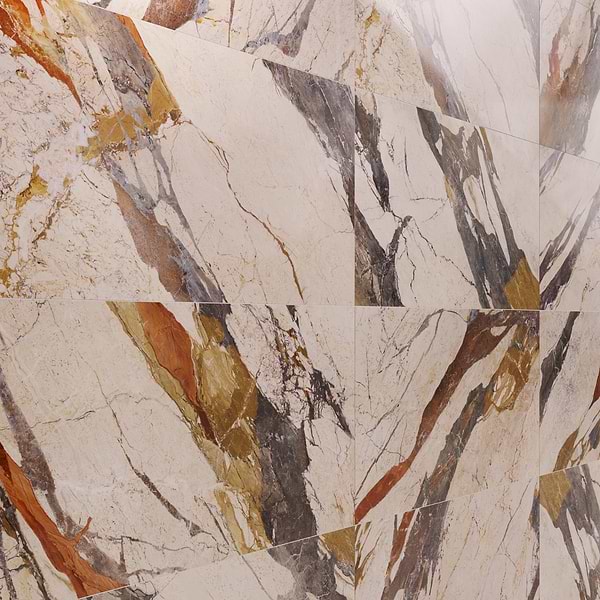 Marfino Breccia Sicilia Multicolor 24x48 Marble Look Polished Porcelain Tile