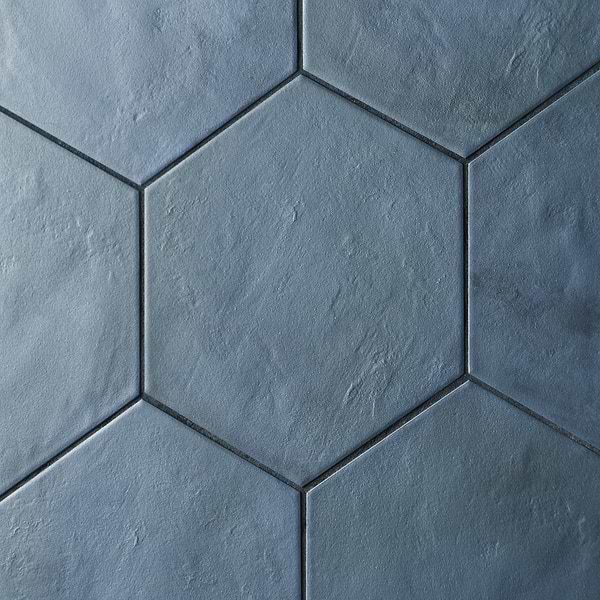 Ava Blue Ocean 8" Hexagon Matte Porcelain Tile