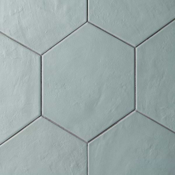 Ava Green Cielo 8" Hexagon Matte Porcelain Tile