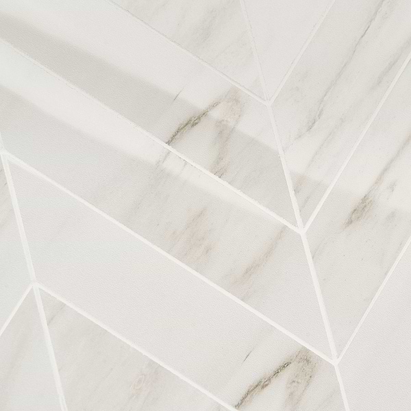 DreamStone Dolomite Snow 2x8 Chevron Polished Porcelain Mosaic