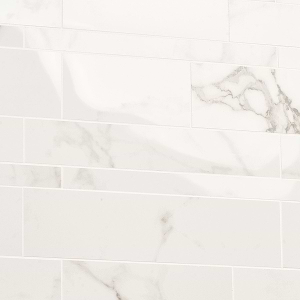 DreamStone Statuario Venato Railroad Polished Porcelain Mosaic