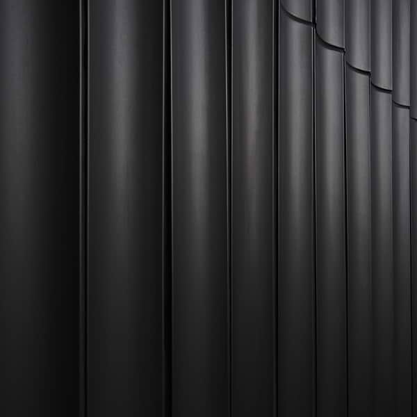 Roller Fluted Column Black 4x36 3D Handmade Matte Ceramic Tile