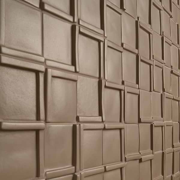 Roller Cross Taupe 4x4 3D Handmade Matte Ceramic Tile