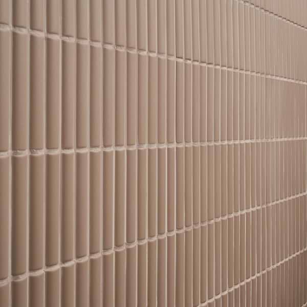 Roller Ribbed Taupe 4x12 3D Matte Fluted Ceramic Tile