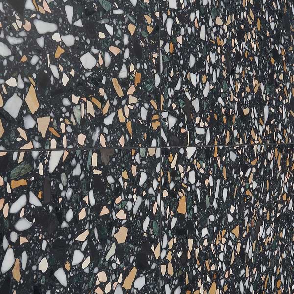Terrazzo Italy Cava Notte Black 24x24 Honed Marble Tile
