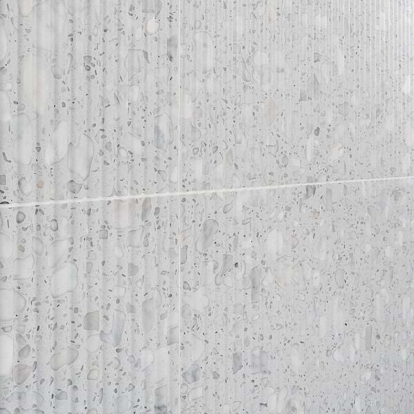 Terrazzo Italy Fluted Sacra Bianco White 12x24 Terrazzo Tile