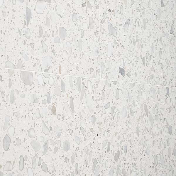 Terrazzo Italy Sacra Bianco White 24x24 Honed Terrazzo Tile