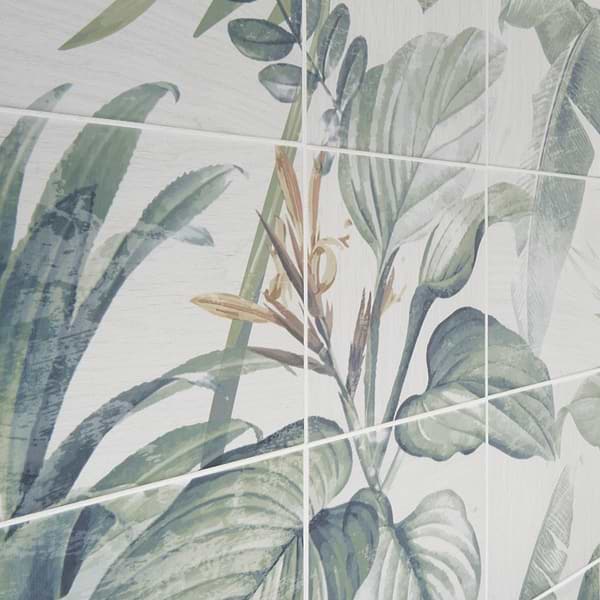 Angela Harris Wilder Spring Leaves Mural 8x8 Matte Porcelain Tile