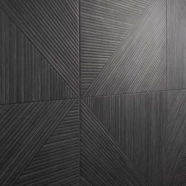 Enso Charcoal Black 24x48 Ribbed Matte Fluted Porcelain Wood Look Tile