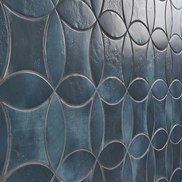 Raval Denim Blue 3x8 Petal and 6x6 Kite Matte Porcelain Tile