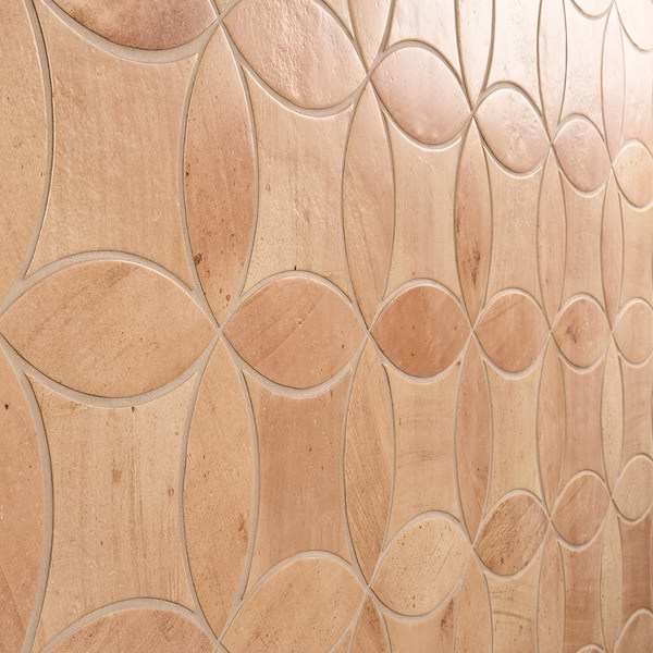 Raval Peach Terracotta 3x8 Petal and 6x6 Kite Matte Porcelain Tile