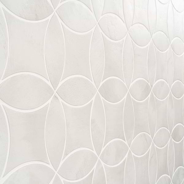 Raval White 3x8 Petal and 6x6 Kite Matte Porcelain Tile