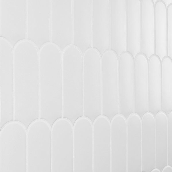 Parry White 3x8 Fishscale Matte Ceramic Wall Tile