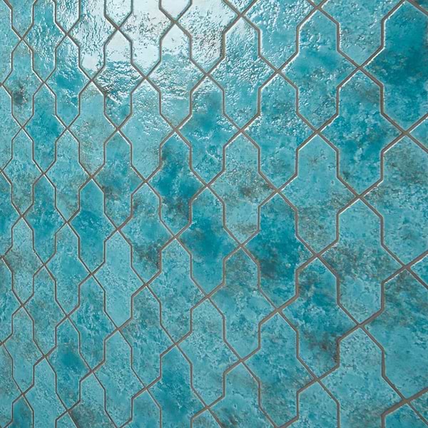 Greta Cruz Lagoon Blue 5x8 Glossy Textured Porcelain Tile
