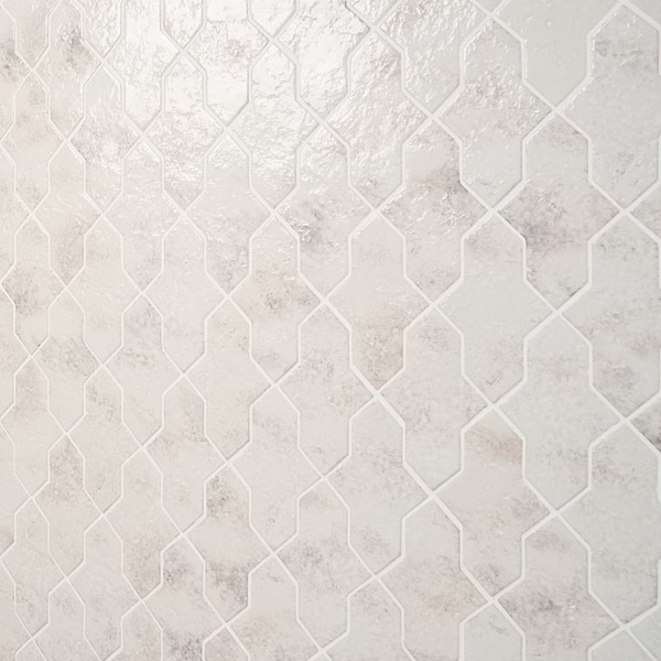 Greta Cruz Seashell White 5x8 Glossy Textured Porcelain Tile