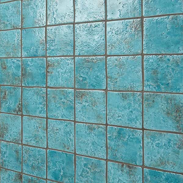 Greta Lagoon Blue 5x5 Glossy Textured Porcelain Tile